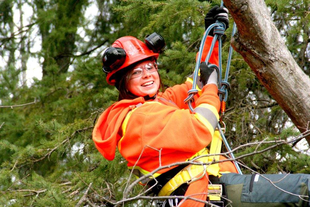 Made in the Trades - Female student participating in The Career Foundation's Pre-Apprenticeship Arborist Program.