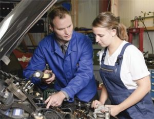 Made in the Trades - A mentor trains a young apprentice on the science of auto mechanics.